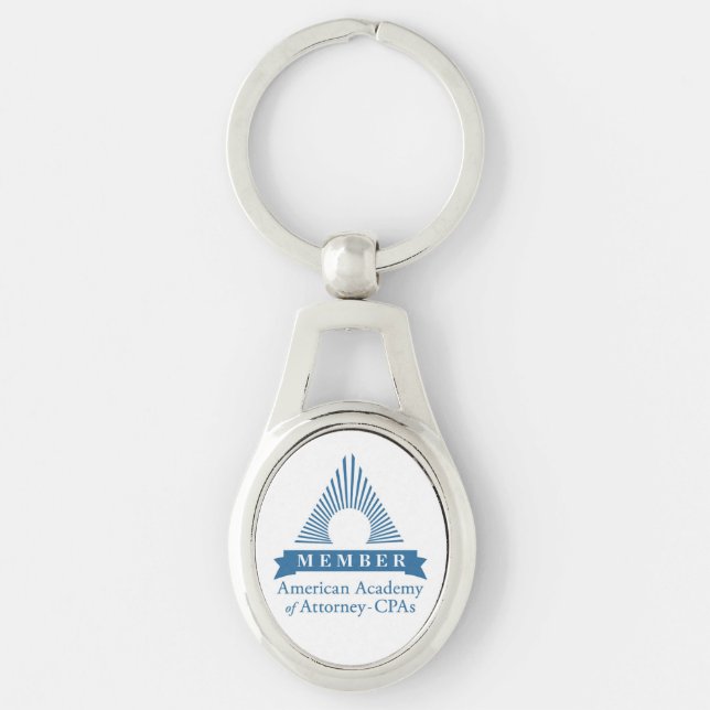 Oval medlem Keychain för AAA-CPA Ovalt Silverfärgad Nyckelring (Framsidan)