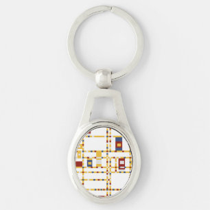 Oval metall Keychain Ovalt Silverfärgad Nyckelring