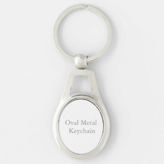 Oval metallnyckelring ovalt silverfärgad nyckelring