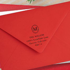 Oval Monogram Personalized Return Address Självfärgande Stämpel
