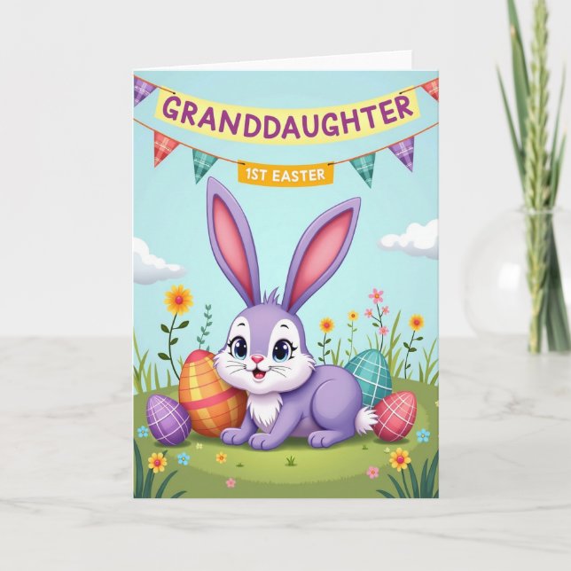 Oval Mönster Barnbarn Påskkort Kort (Framsida)