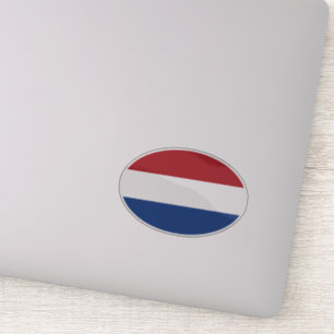 Oval Netherlands Flagga Klistermärken