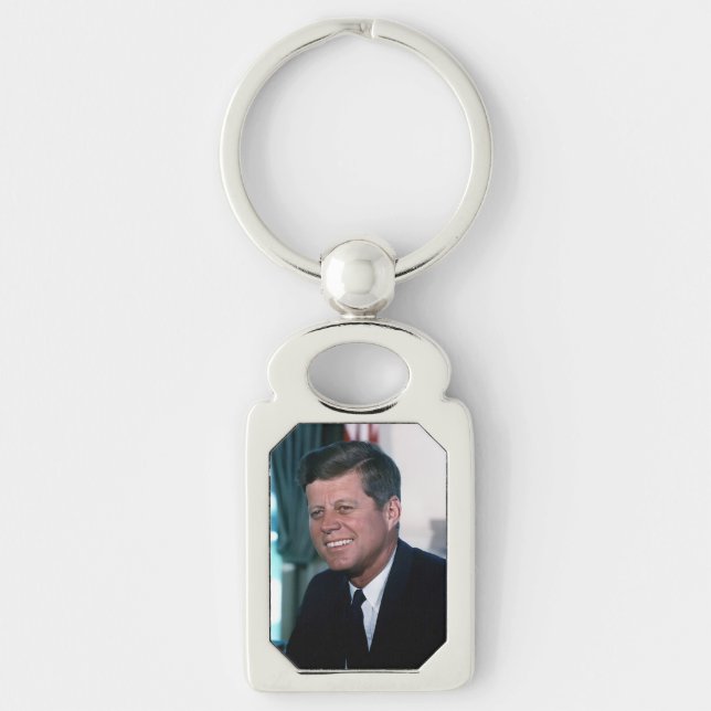 Oval Office of President John F. Kennedy Rektangulärt Silverfärgad Nyckelring (Framsidan)