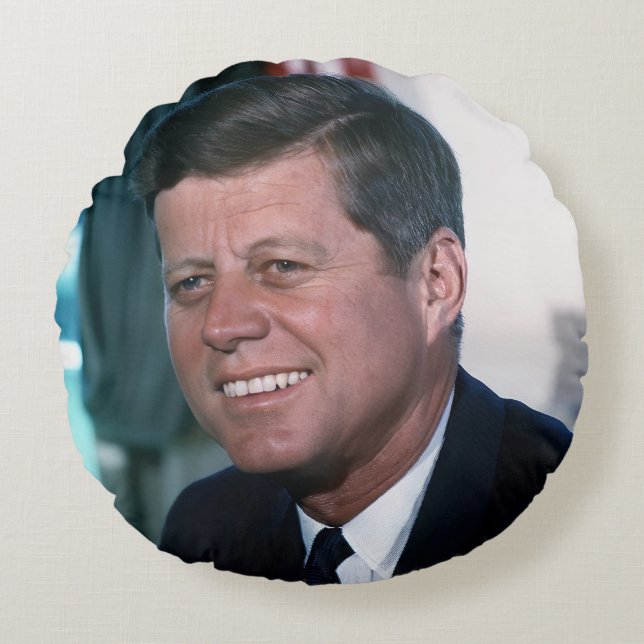Oval Office of President John F. Kennedy Rund Kudde (Framsidan)