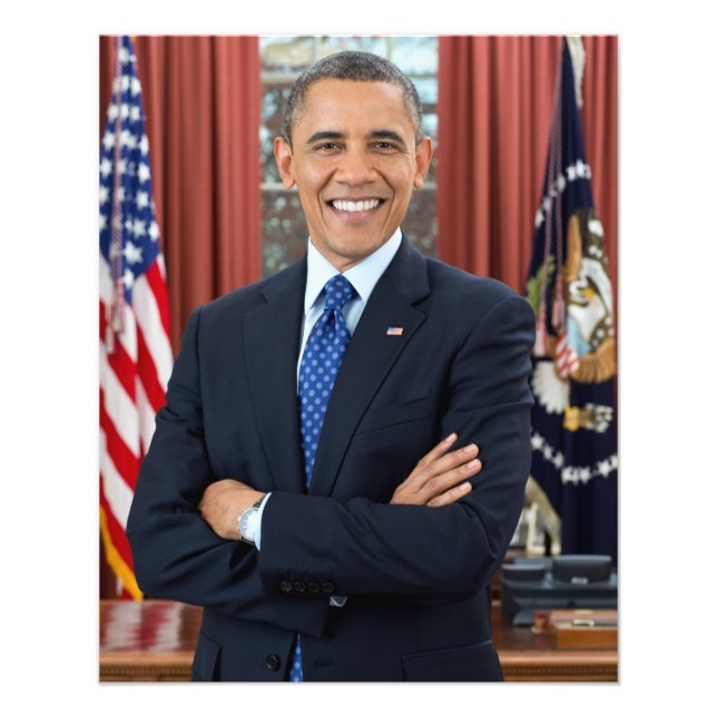 Oval Office Porträtt, Obama Barack, USA:s presiden Fototryck (Framsidan)