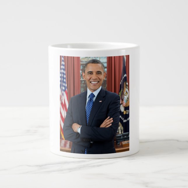 Oval Office Porträtt, Obama Barack, USA:s presiden Jumbo Mugg (Framsidan)