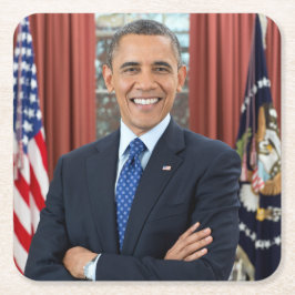 Oval Office Porträtt, Obama Barack, USA:s presiden Underlägg Papper Kvadrat