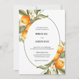 Oval Oranges bröllopsinbjudan Inbjudningar
