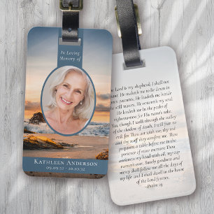 Oval Photo Beach Sunrise Memorial Bagagebricka