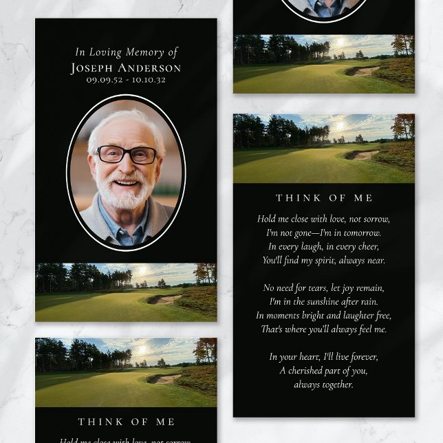 Oval Photo Golf Course Memorial Prayer Card (Skapare uppladdad)