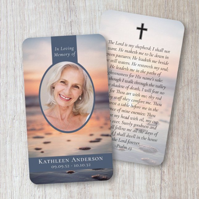 Oval Photo Ocean Memorial Prayer Card (Skapare uppladdad)