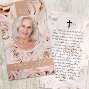 Oval Photo Rosa ros PM Prayer Card