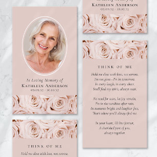 Oval Photo Rosa ros PM Prayer Card