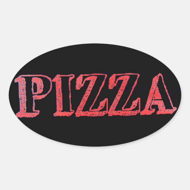 Oval pizzadecal ovalt klistermärke (Framsida)