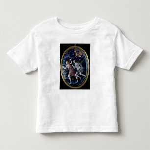 Oval plaque som skildrar Adam och Kväll Tee Shirt