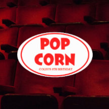 Oval Popcorn-Personlig Stickers