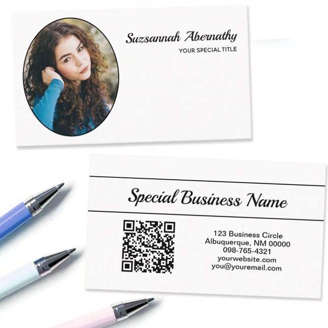 Oval Professionell Photo Nanny QR Code Anpassnings Visitkort (Skapare uppladdad)