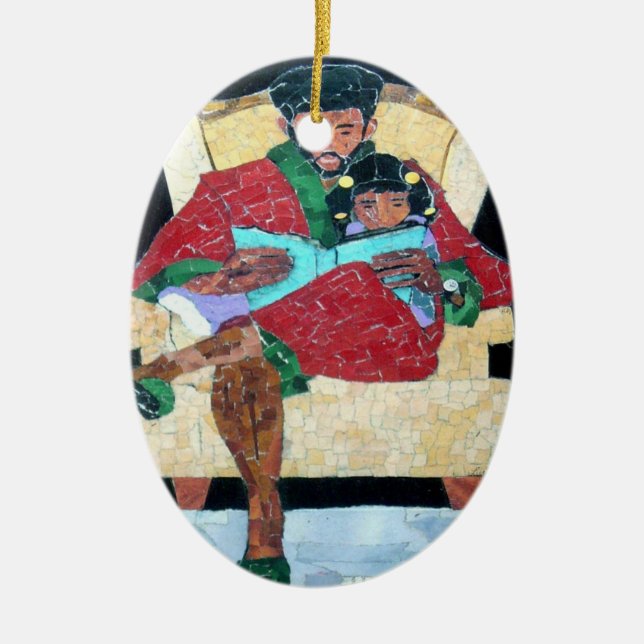 Oval prydnad #23 julgransprydnad keramik (Framsidan)