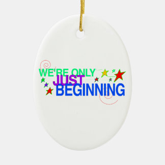 OVAL PRYDNAD FÖR BÖRJAN JULGRANSPRYDNAD KERAMIK