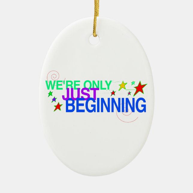 OVAL PRYDNAD FÖR BÖRJAN JULGRANSPRYDNAD KERAMIK (Framsidan)