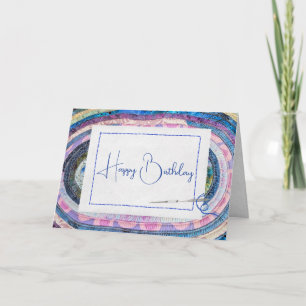 Oval Quilted Matta för födelsedagen Kort