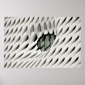 Oval svart färgtonsglasruta på vitt yta poster