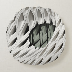 Oval svart färgtonsglasruta på vitt yta rund kudde