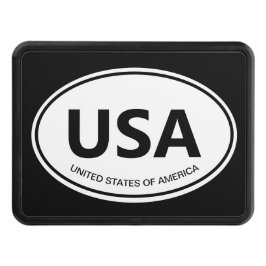 Oval USA land-kod eller statsförkortning Dragkroksskydd