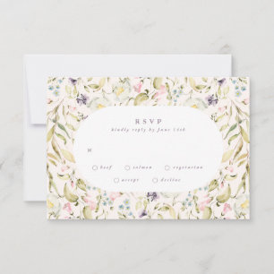 Oval Vår Boho Wildblomma Pampas Bröllop OSA Kort