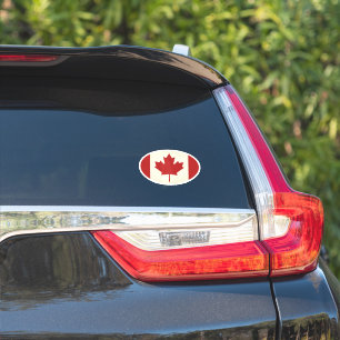 Oval vintage Canadian flagga vinyl car-dekal Klistermärken