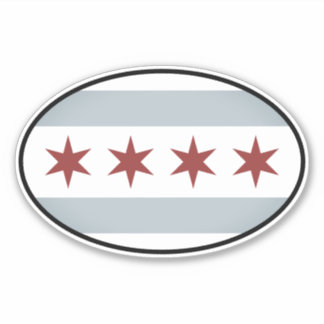 Oval vintage Chicago City vinyldekaler för bil Klistermärken