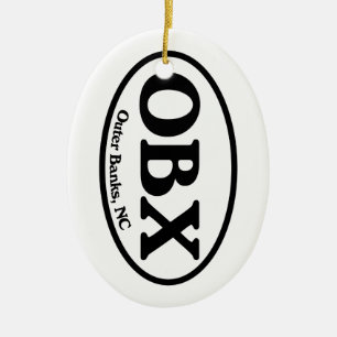 Oval yttre banker för OBX Julgransprydnad Keramik