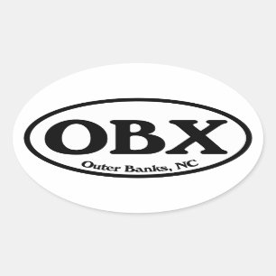 Oval yttre banker för OBX Ovalt Klistermärke