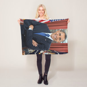 Ovala kontorets porträtt, Obama Barack USA:s presi Fleecefilt