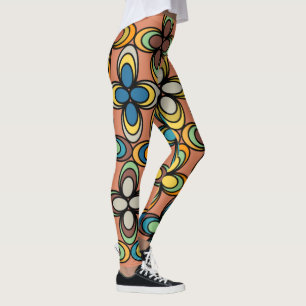 Ovalblommor från 1970-talet leggings