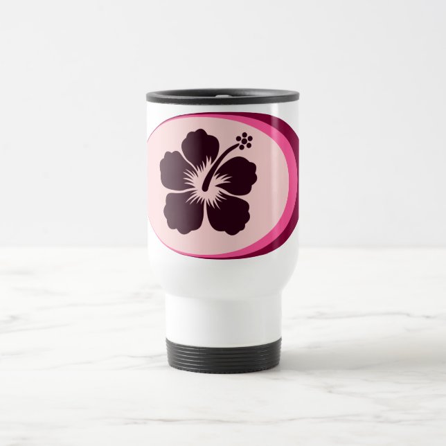 Ovalen formar hibiskusdesign resemugg (Center)