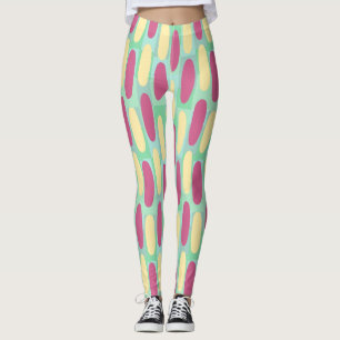 Ovaler för gult och Rosa Leggings