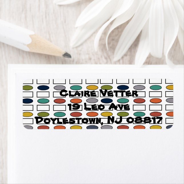 Ovaler och rektanglar - Blandade Returadress Etikett (Insitu)