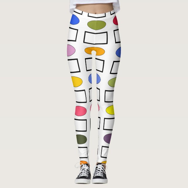 Ovaler och rektanglar - Blomsterträdgård Leggings (Framsida)