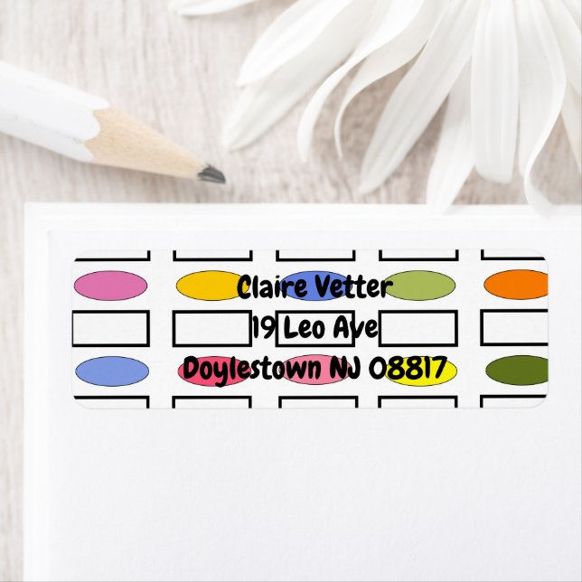 Ovaler och rektanglar - Blomsterträdgård Returadress Etikett (Insitu)