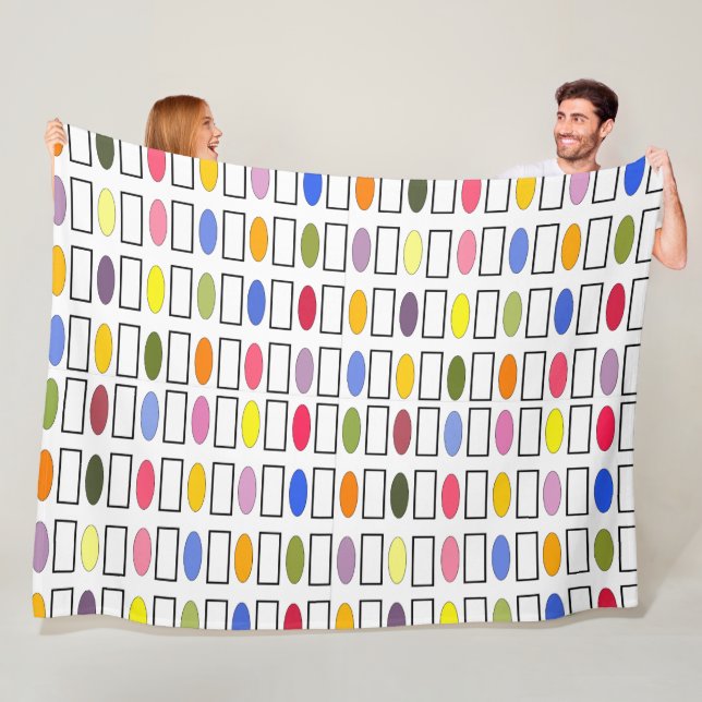 Ovaler och rektanglar - liten Blomsterträdgård Fleecefilt (På plats)