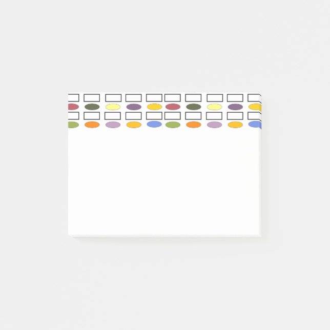 Ovaler och rektanglar - liten Blomsterträdgård Post-it Block (Framsida)