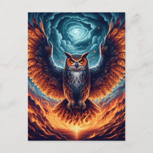 Ovan och under - Wise Owl Art Vykort