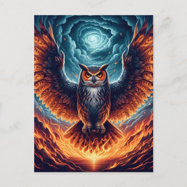 Ovan och under - Wise Owl Art Vykort (Framsida)