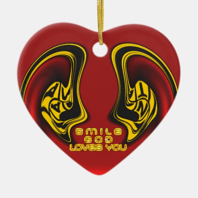 Ovanför: Guds Kärlek Andlig Hälsning Julgransprydnad Keramik (Framsidan)