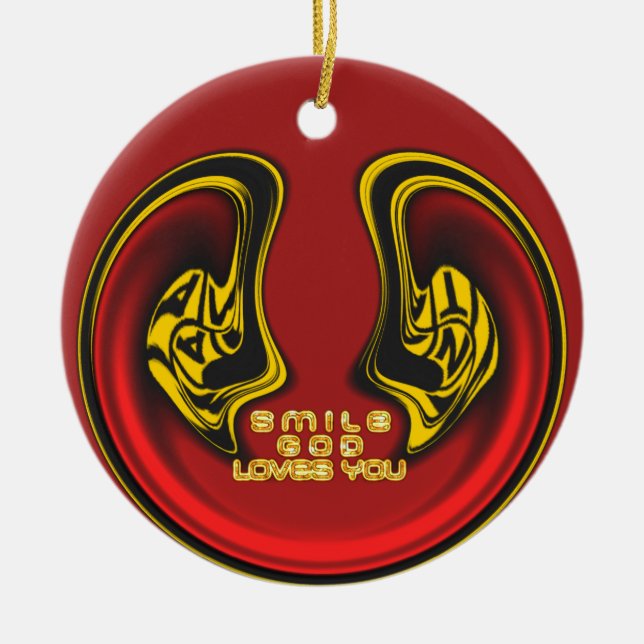 Ovanför: Guds Kärlek Andlig Hälsning Julgransprydnad Keramik (Framsidan)