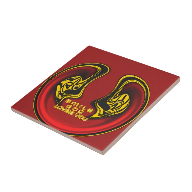 Ovanför: Guds Kärlek Andlig Hälsning Kakelplatta (Sidan)