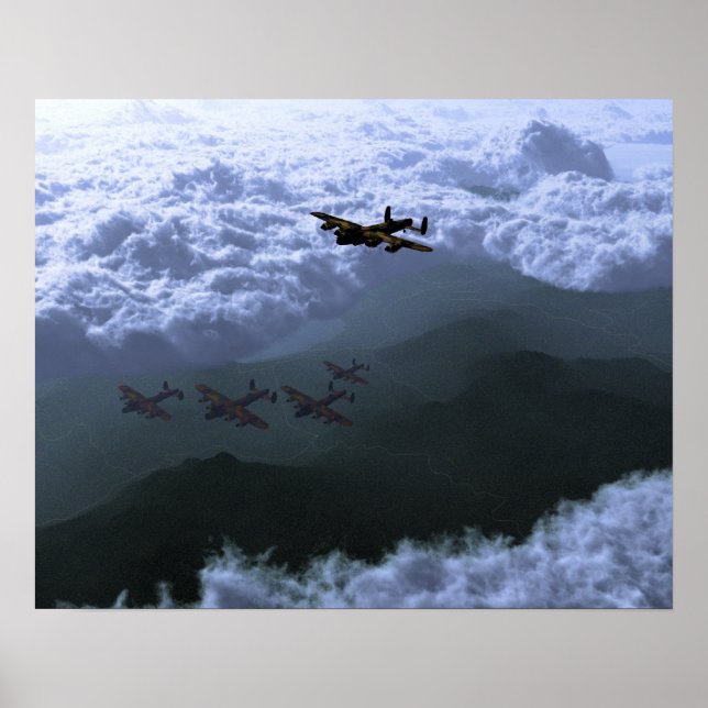 Ovanför molnen Lancaster Bombers Poster (Framsidan)