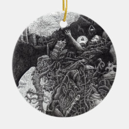 Ovanför och nedanför Brian Benson Julgransprydnad Keramik