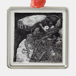 Ovanför och nedanför Brian Benson Julgransprydnad Metall